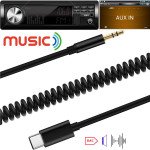 Wholesale USB-C Cable to 3.5mm Aux Auxiliary Cable for Headphone, Car Cord (Black)